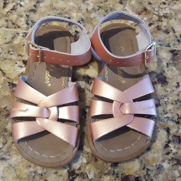 rose gold saltwater sandals